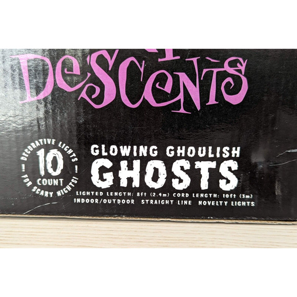 Vtg Eerie Descents Glowing Ghoulish Ghosts Blow Mold Halloween String Light Rare - Picture 10 of 15